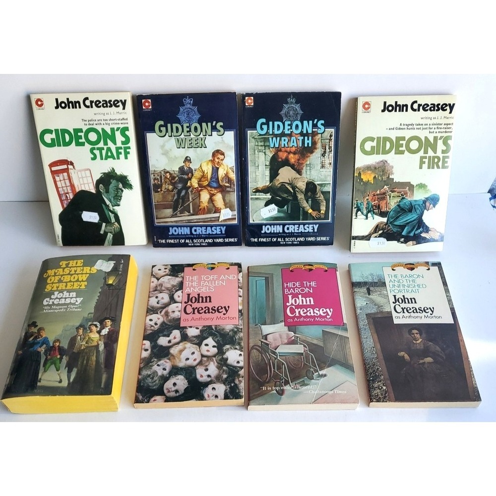 Lot of 8 John Creasey Gideon's Week Vintage Paperback Crime Books NOS VG